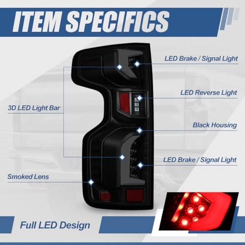 【並行輸入品】 Auto Dynasty Tail Lights Compatible with 2019 2024 Chevy Silveraの画像