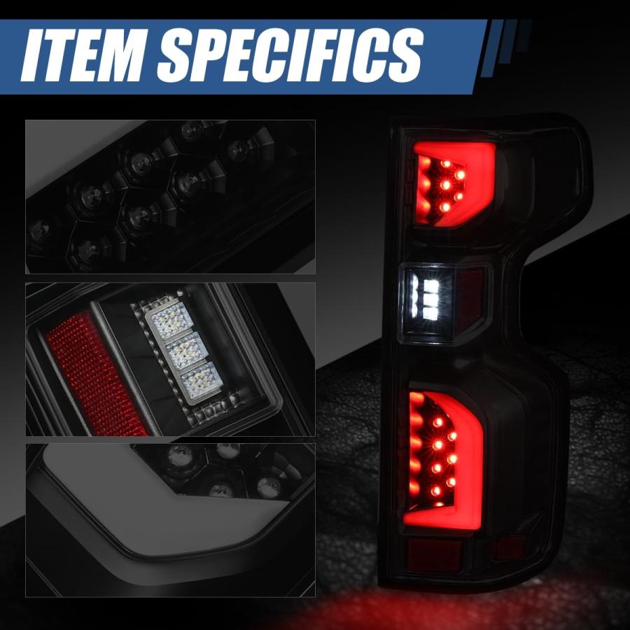 【並行輸入品】 Auto Dynasty Tail Lights Compatible with 2019 2024 Chevy Silveraの画像