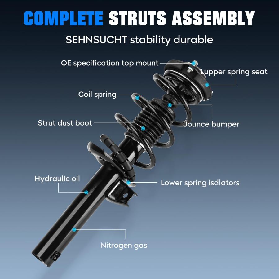 Complete Front and Rear Strut Shock Absorber Fit for AUDI A3/A3  並行輸入品の画像