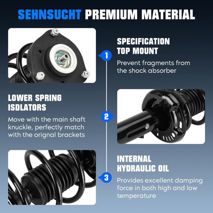 Complete Front and Rear Strut Shock Absorber Fit for AUDI A3/A3  並行輸入品の画像