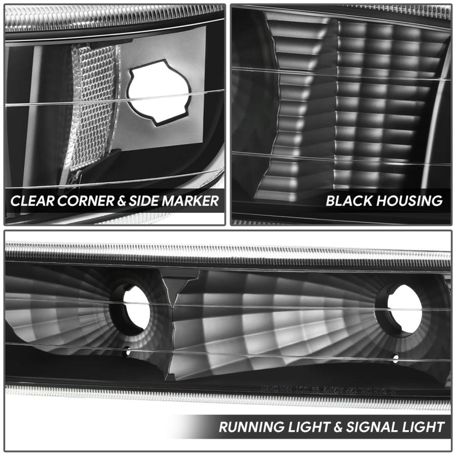 【並行輸入品】 DNA MOTORING Pair OE Style Headlights + Bumper Lights Compatibleの画像