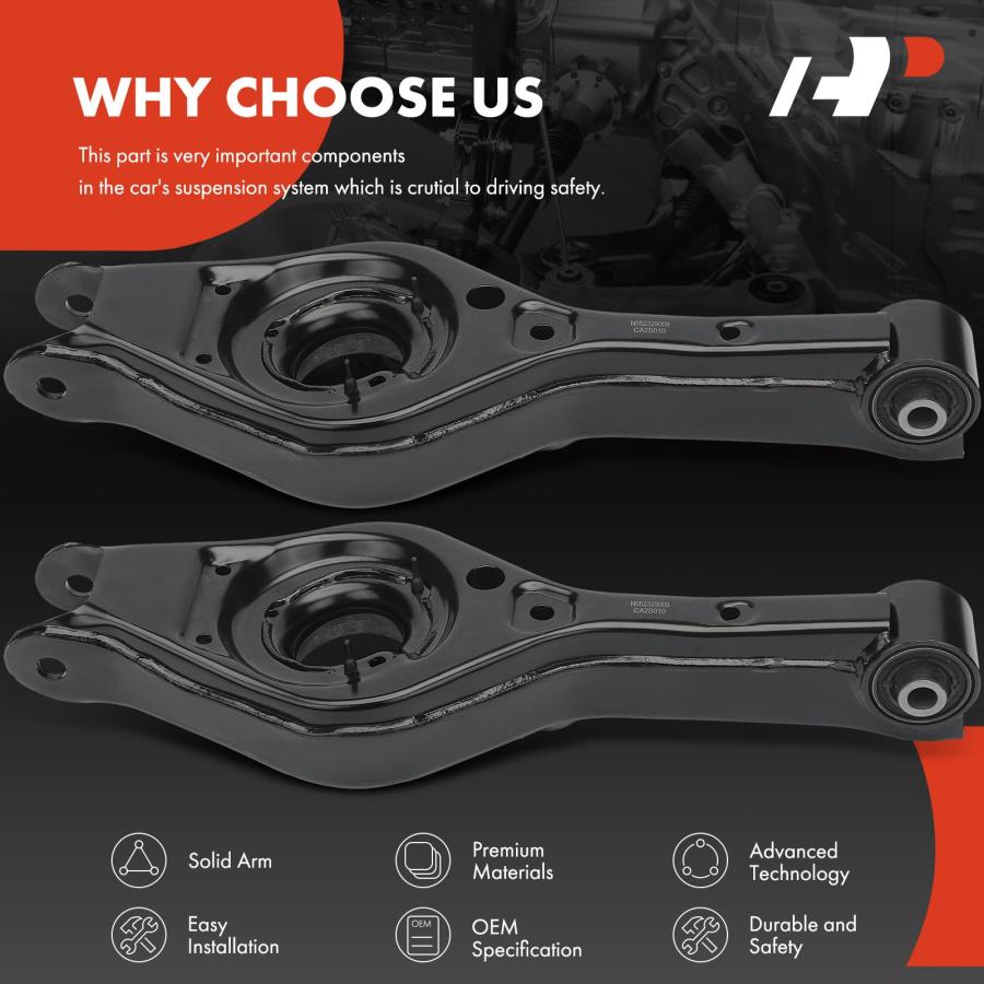 A Premium 2 x Rear Lower Control Arm, with Bushing, Compatible w 並行輸入品の画像