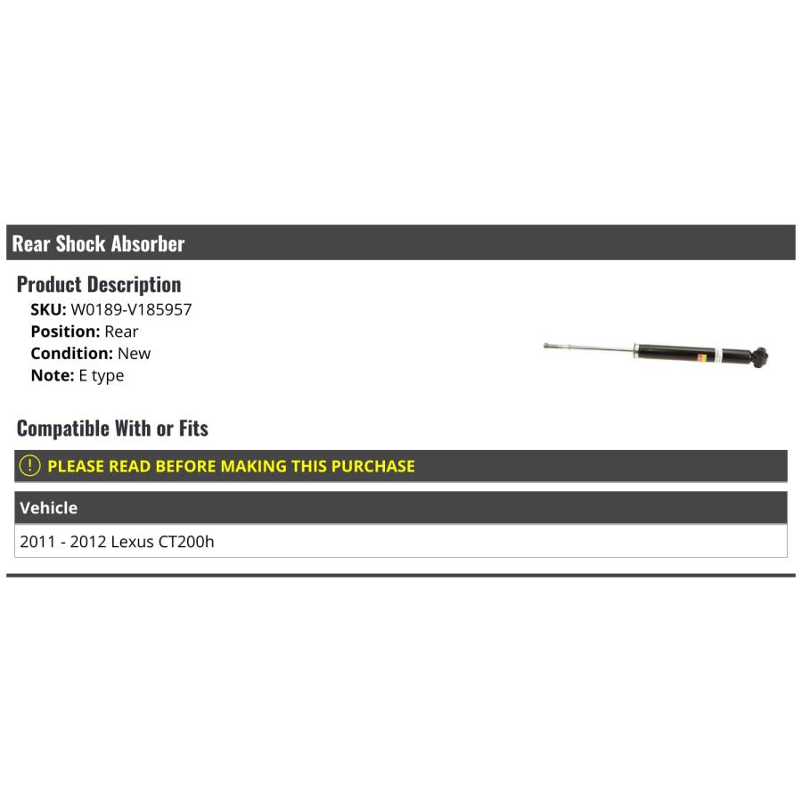 【並行輸入品】 Marketplace Auto Parts Rear Strut Shock Absorber E Type Comp_2