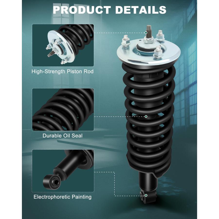 AUTOMUTO Front Pair Complete Struts Coil Spring Assembly Shock A 並行輸入品_3