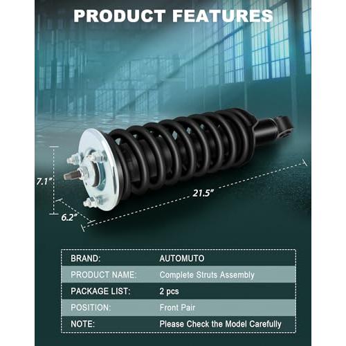 AUTOMUTO Front Pair Complete Struts Coil Spring Assembly Shock A 並行輸入品_7