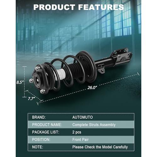 【並行輸入品】 AUTOMUTO Front Pair Complete Struts Coil Spring Assembly Shock A_7