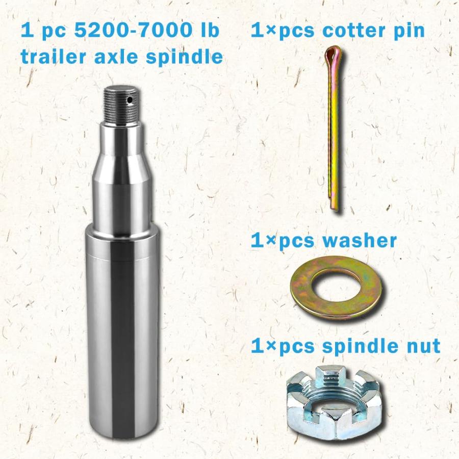 RigsNParts トレーラースピンドル 1個 ラウンド #42 トレーラー車軸