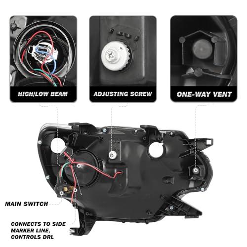 SOCKIR Headlight Assemblies with Halogen Projector LED DRL and B 並行輸入品の画像