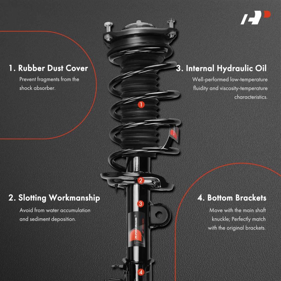 A Premium Front Pair (2) Complete Strut and Coil Spring Assembly 並行輸入品の画像