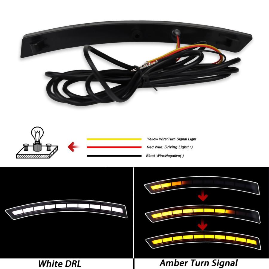 BINQIGOO LED Side Marker Light Wheel Amber Turn Signal Lamps Whi 並行輸入品の画像