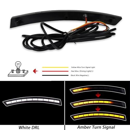 BINQIGOO LED Side Marker Light Wheel Amber Turn Signal Lamps Whi 並行輸入品の画像