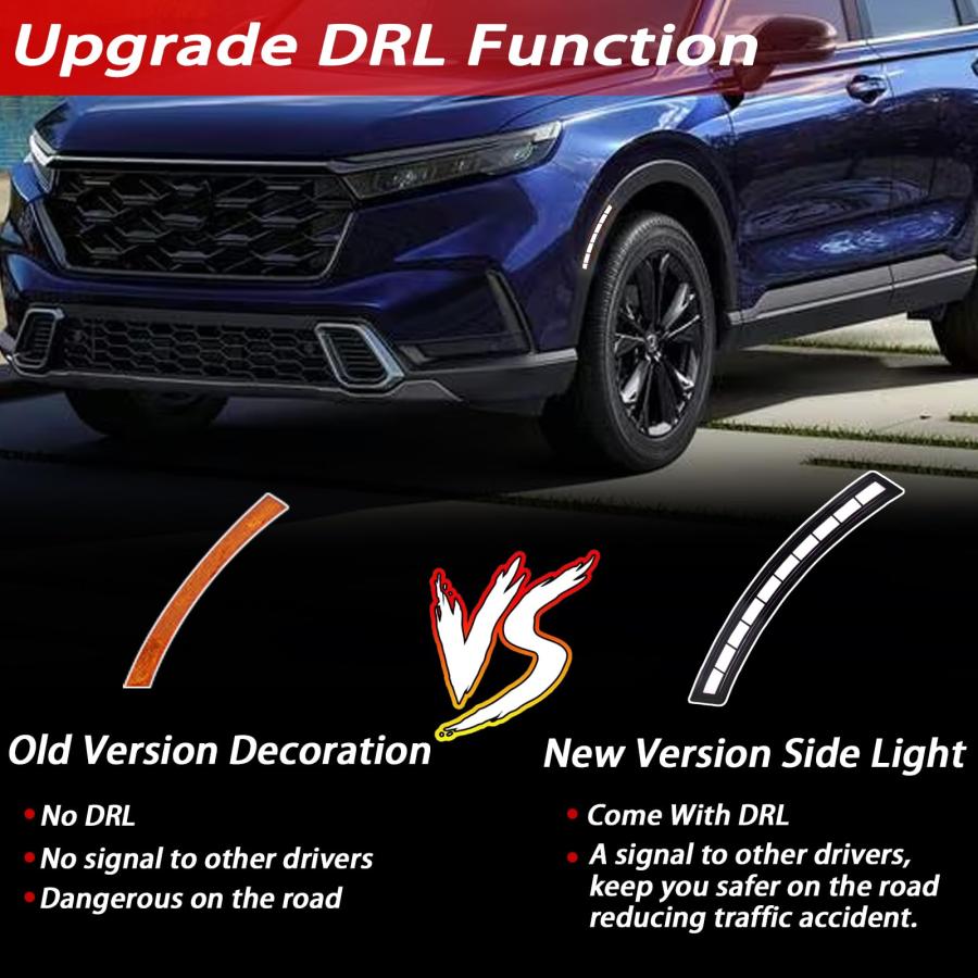 BINQIGOO LED Side Marker Light Wheel Amber Turn Signal Lamps Whi 並行輸入品の画像
