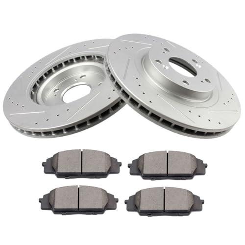 BRAKEUS 5 Lugs Front Brake Rotors and Pads Kits Replacement For 並行輸入品_1