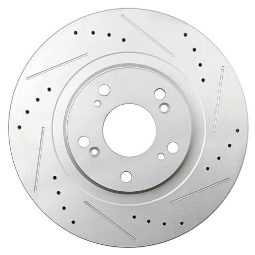 BRAKEUS 5 Lugs Front Brake Rotors and Pads Kits Replacement For 並行輸入品_4