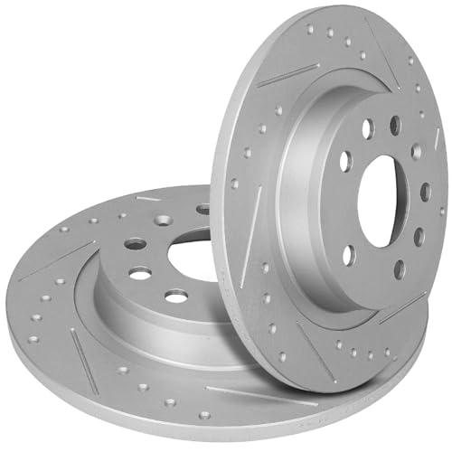 BRAKEUS 5 Lugs Rear Brake Rotors Kits Solid Replacement For Saab 並行輸入品の画像