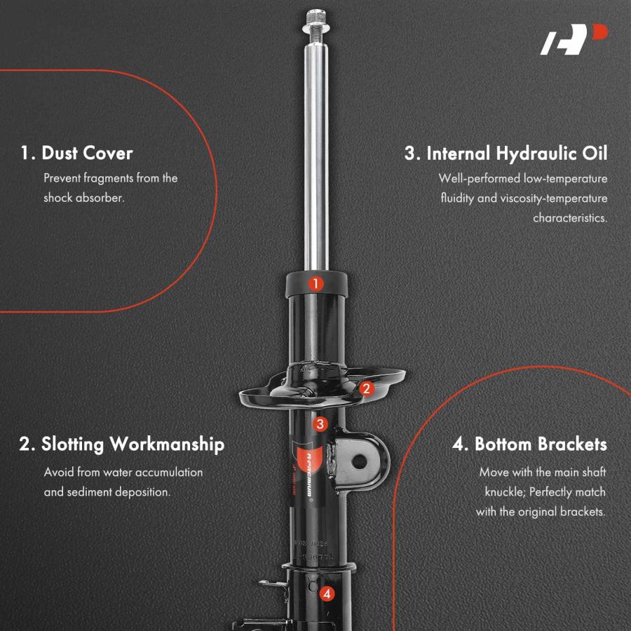 A Premium Front Pair (2) Shock Absorber Compatible with Jeep Com 並行輸入品の画像