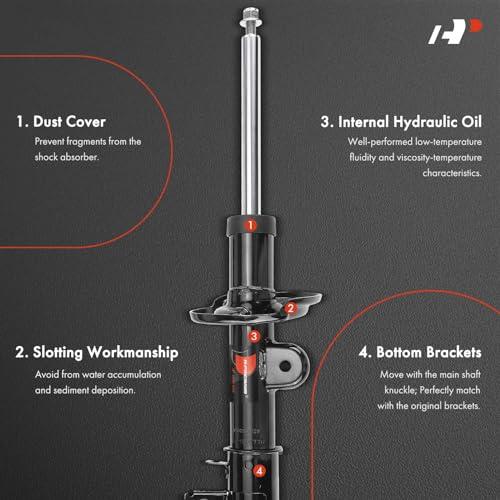 A Premium Front Pair (2) Shock Absorber Compatible with Jeep Com 並行輸入品の画像