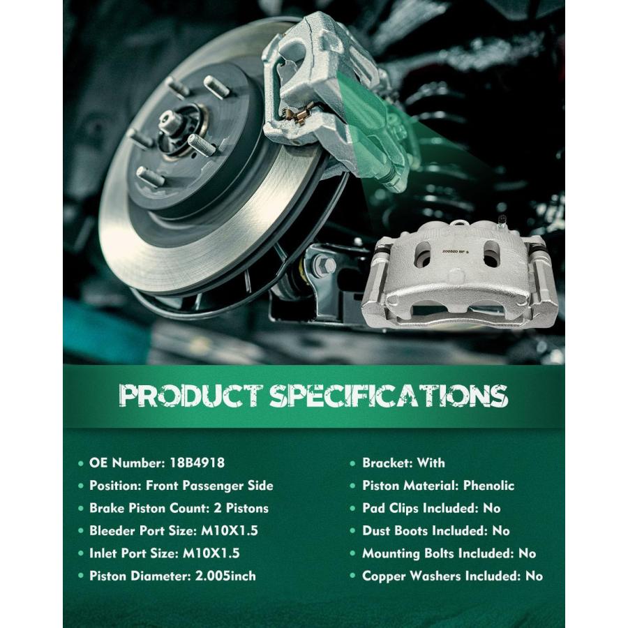 AUTOMUTO Front Right 18B4918 Disc Brake Caliper With Bracket For 並行輸入品_3