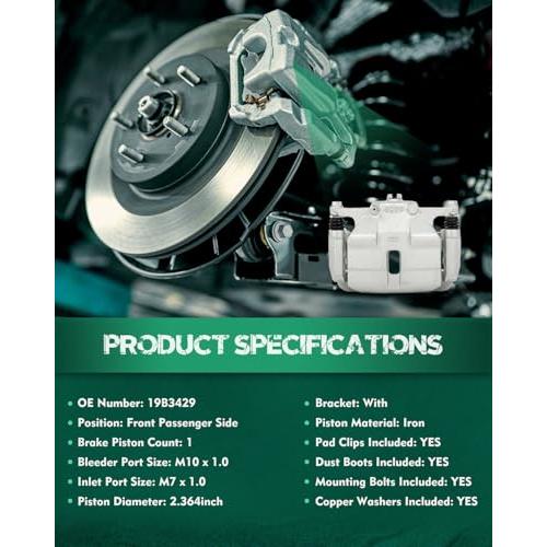 ブランド登録なし - AUTOMUTO Front Right 19B3429 Disc Brake Caliper With Bracket For 並行輸入品