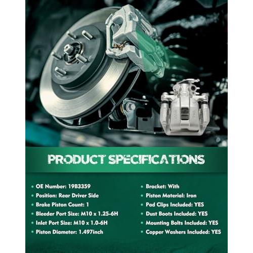 ブランド登録なし - AUTOMUTO Rear Left 19B3359 Disc Brake Caliper With Bracket For A 並行輸入品