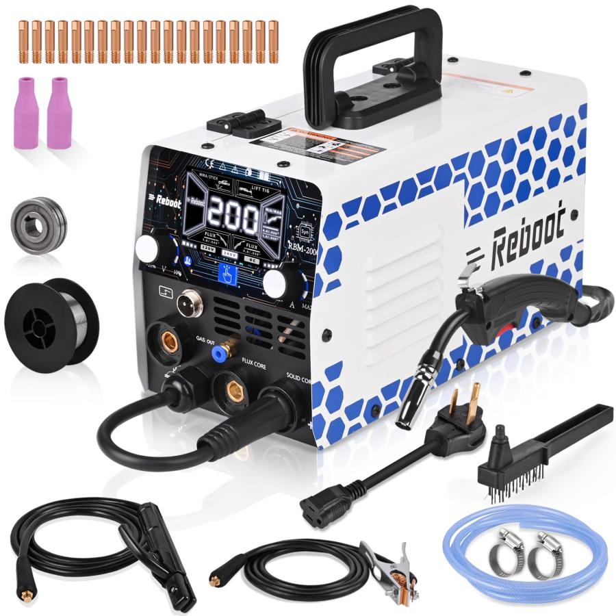 リブート 200Amp MIG Welder 120V 240V 5 in 1溶接機、ガスレス