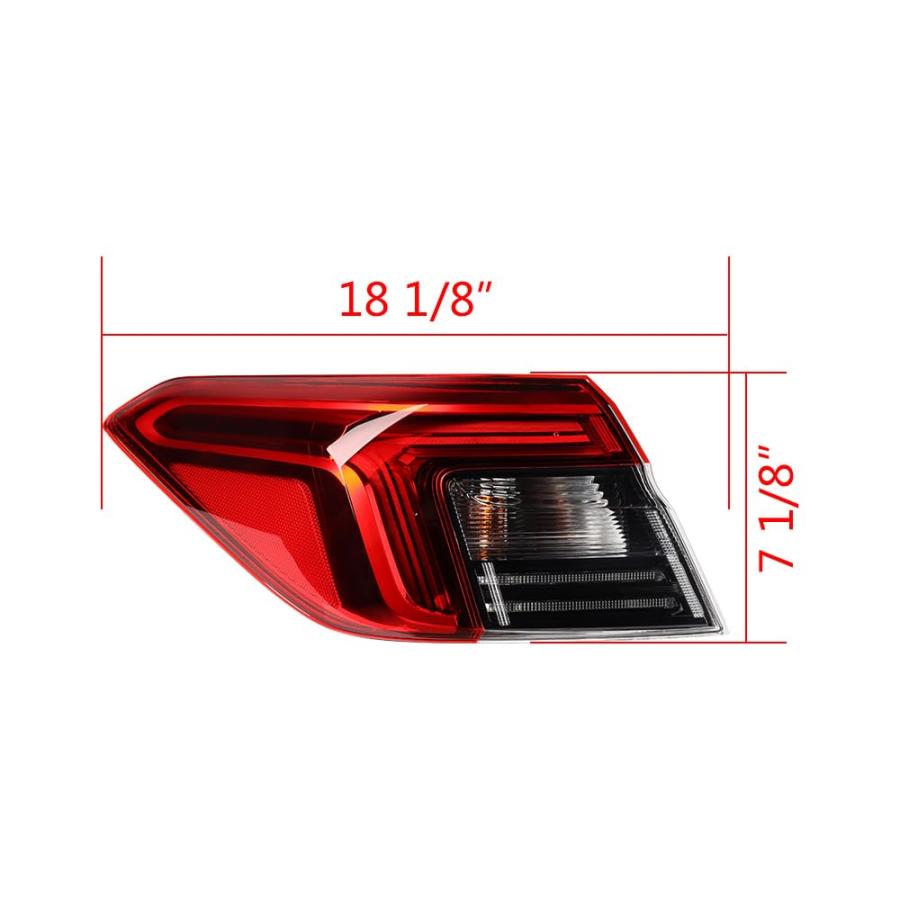 【並行輸入品】 LeeMas Driver Side Reflector Outer Tail Light Compatible for 202の画像
