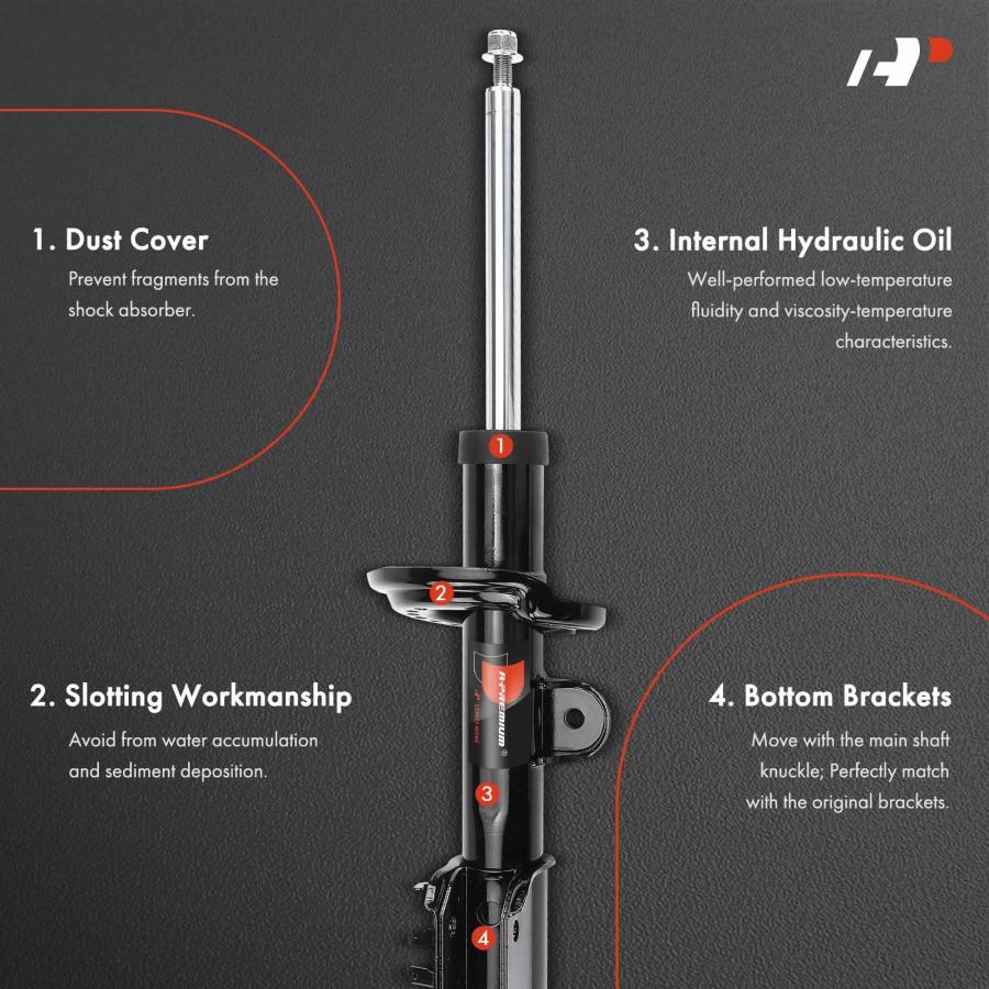 A Premium Front Pair (2) Shock Absorber Compatible with Jeep Com 並行輸入品の画像