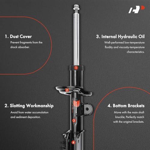 A Premium Front Pair (2) Shock Absorber Compatible with Jeep Com 並行輸入品の画像