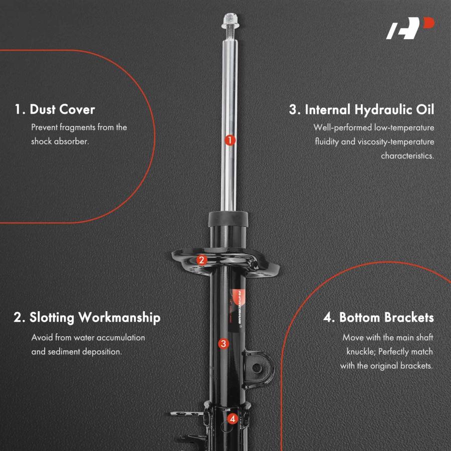 A Premium Rear Pair (2) Shock Absorber Compatible with Jeep Comp 並行輸入品の画像