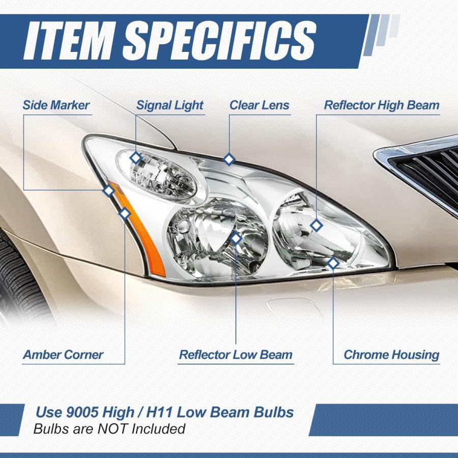 Auto Dynasty Factory Style Halogen Headlight Assembly Compatible 並行輸入品の画像