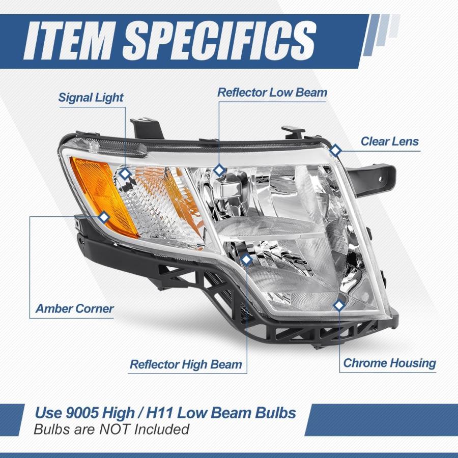 【並行輸入品】 Auto Dynasty Factory Style Halogen Headlight Assembly Compatible_3