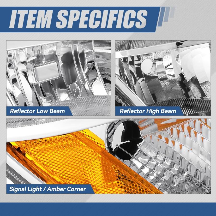 【並行輸入品】 Auto Dynasty Factory Style Halogen Headlight Assembly Compatible_6