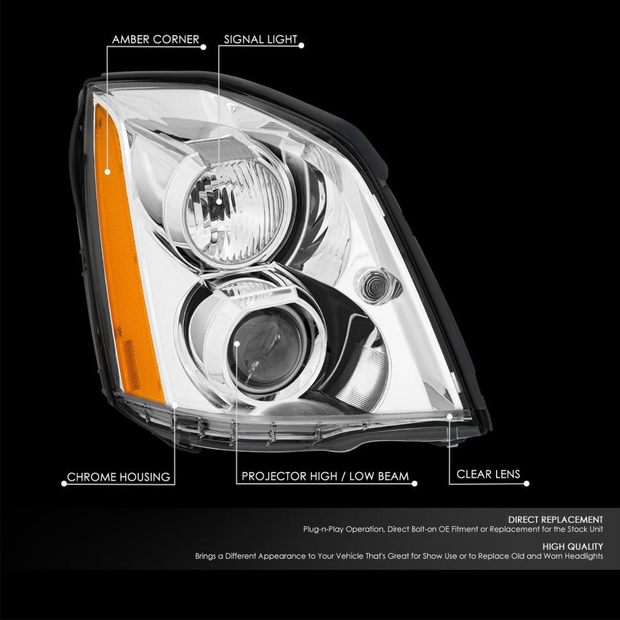 【並行輸入品】 DNA MOTORING Passenger Side (Right) Headlight Assembly Compatiblの画像