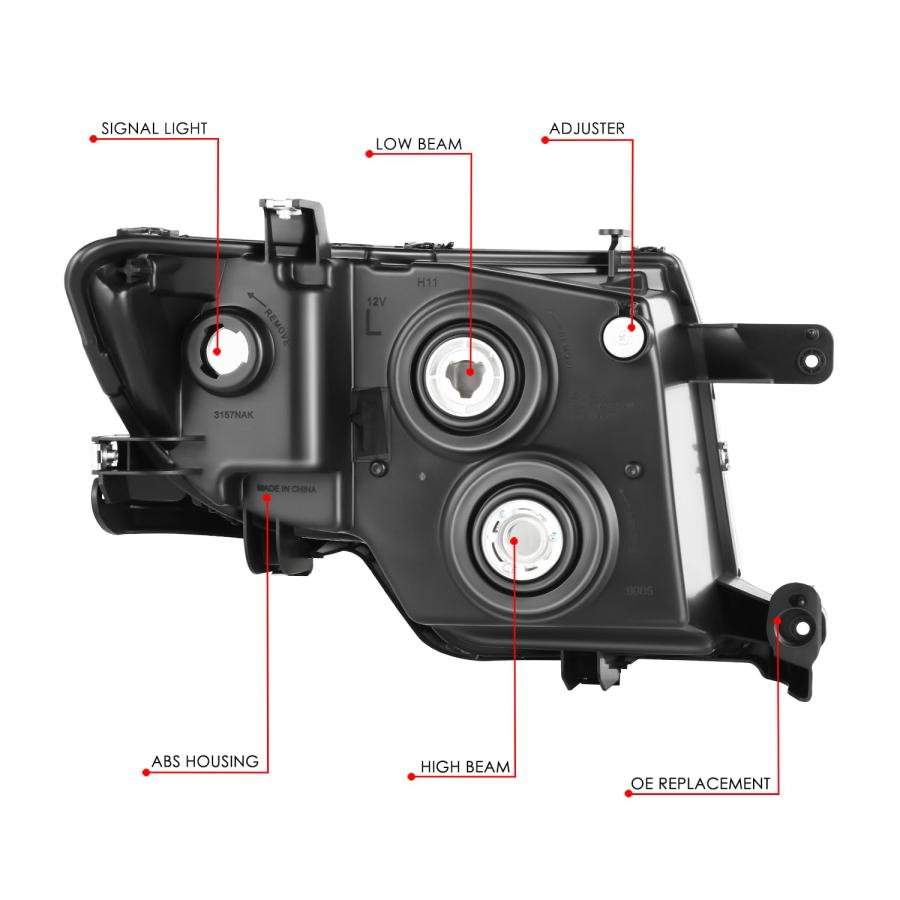【並行輸入品】 DNA MOTORING Pair of Headlight Assemblies Compatible With Ford E_9