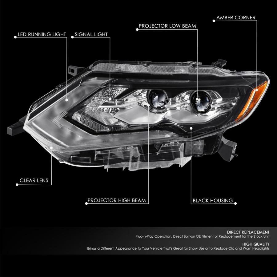 【並行輸入品】 DNA MOTORING Driver Side (Left) Headlight Assembly Compatible Wiの画像