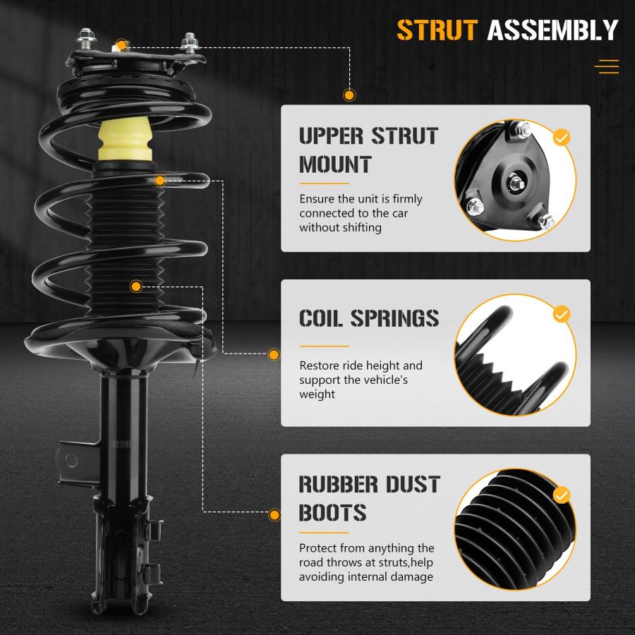 【並行輸入品】 172306 172305 Front Complete Strut Assembly Shock Absorber Fit fの画像