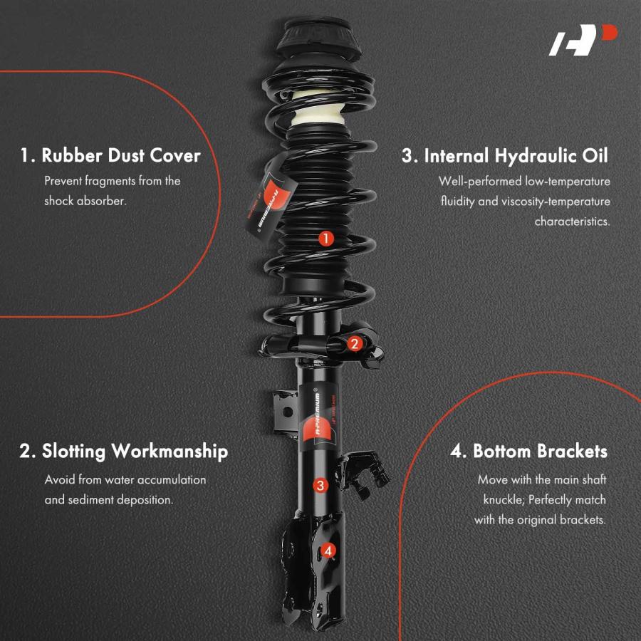 A Premium Front Pair (2) Complete Strut and Coil Spring Assembly 並行輸入品の画像