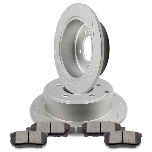 INEEDUP 10.32" Disc Brake Kit Drilled & Slotted Rotors and Ceram 並行輸入品