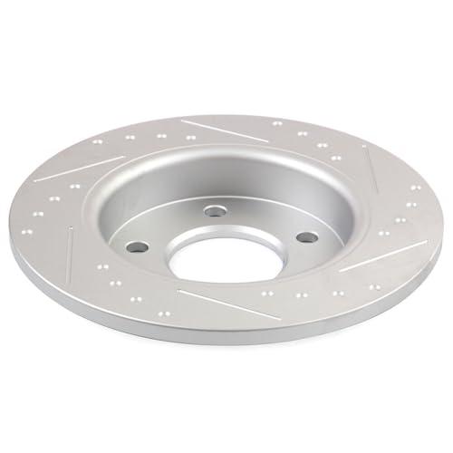INEEDUP 10.44\" Disc Drilled \u0026 Slotted Brake Rotors Rear For Mazd 並行輸入品"_4
