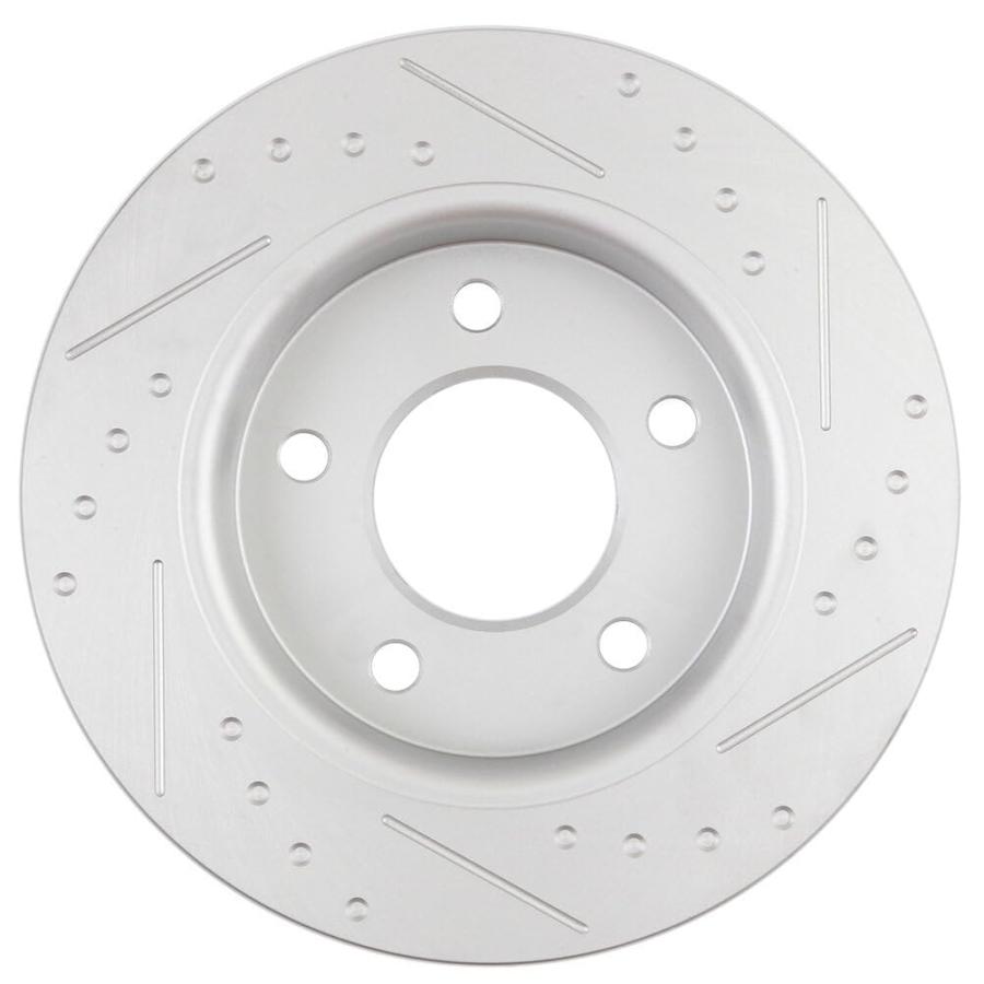 INEEDUP 10.44\" Disc Drilled \u0026 Slotted Brake Rotors Rear For Mazd 並行輸入品"_9