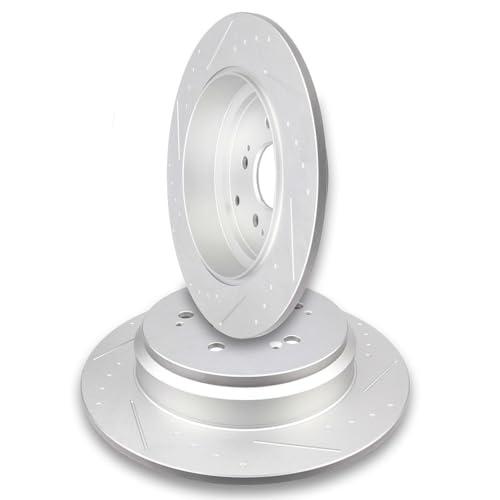INEEDUP 13.15" Disc Drilled & Slotted Brake Rotors Rear For Acur 並行輸入品_1