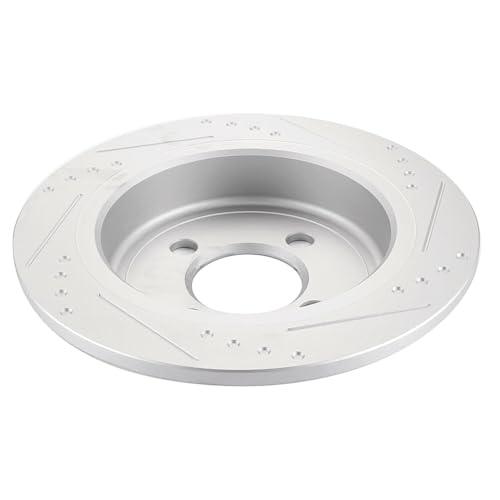 INEEDUP 10.2\" Disc Drilled \u0026 Slotted Brake Rotors Rear For Mini  並行輸入品の画像