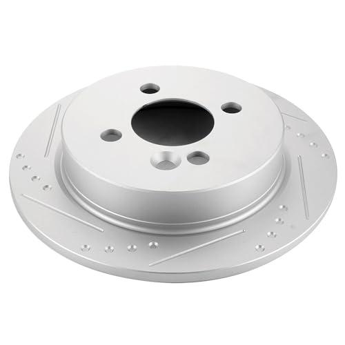 INEEDUP 10.2\" Disc Drilled \u0026 Slotted Brake Rotors Rear For Mini  並行輸入品の画像