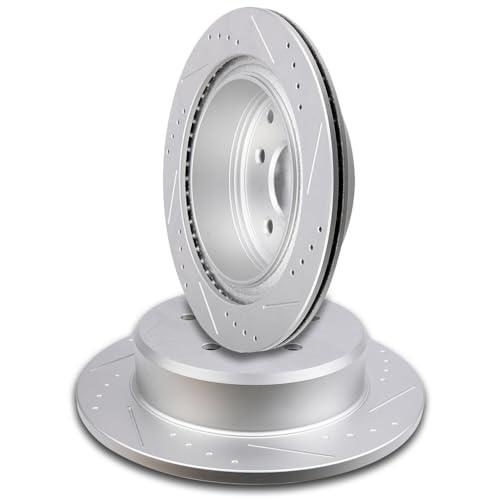 INEEDUP 12.08" Disc Drilled & Slotted Brake Rotors Rear For Lexu 並行輸入品_1