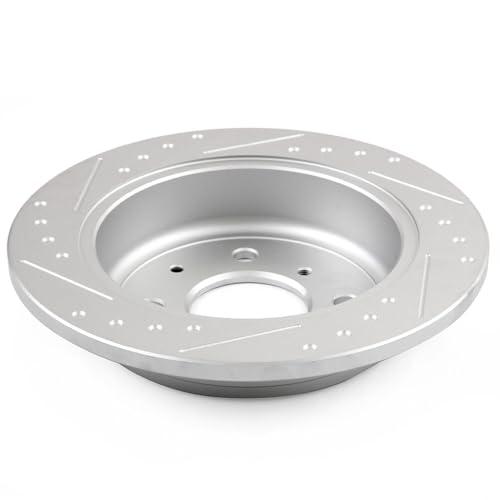 ブランド登録なし - INEEDUP 4 Lugs Disc Drilled \u0026 Slotted Brake Rotors Rear For Cadi 並行輸入品