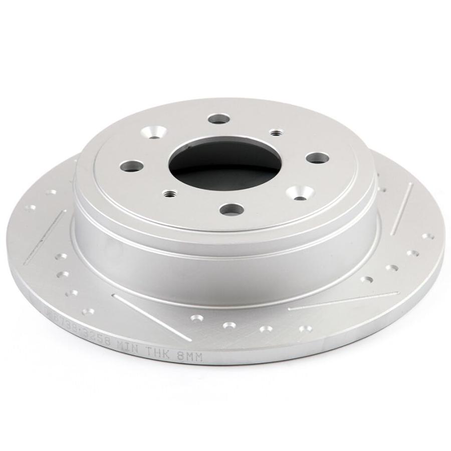 ブランド登録なし - INEEDUP 4 Lugs Disc Drilled \u0026 Slotted Brake Rotors Rear For Cadi 並行輸入品