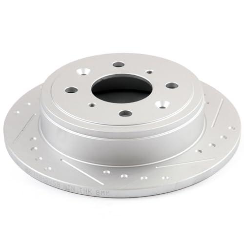 ブランド登録なし - INEEDUP 4 Lugs Disc Drilled \u0026 Slotted Brake Rotors Rear For Cadi 並行輸入品