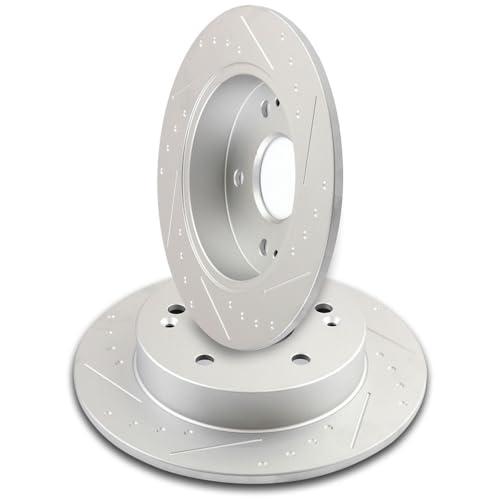 INEEDUP 10.23\" Disc Drilled \u0026 Slotted Brake Rotors Rear For Acur 並行輸入品の画像