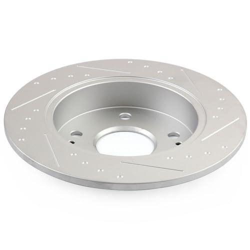 INEEDUP 10.23\" Disc Drilled \u0026 Slotted Brake Rotors Rear For Acur 並行輸入品の画像