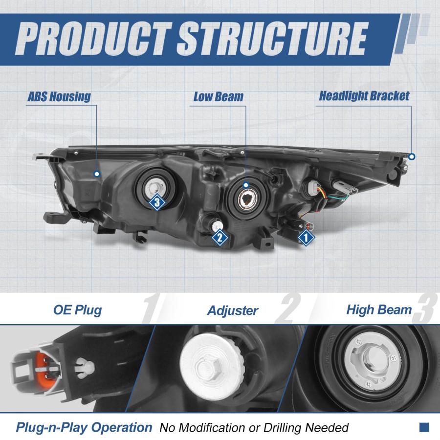 TO2503221 Facotry Style Projector Headlights Assembly Compatible 並行輸入品の画像